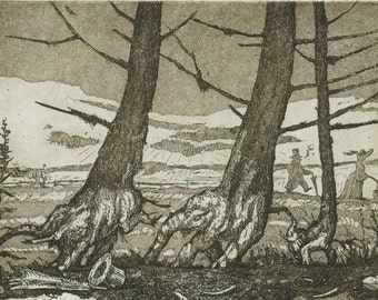 Etching - A Walk in the Country