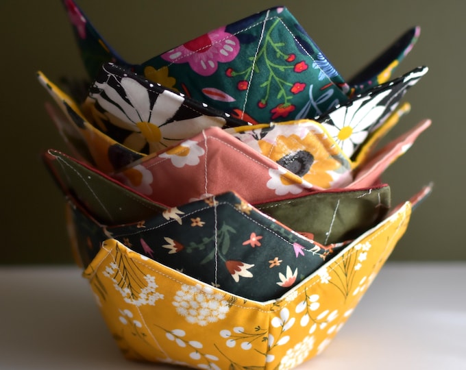 Soup Bowl Cozies - Perfect for Ice Cream or Hot Soup - Unique Housewarming Gift for Anyone - Choose from 10 Fun Boho Style Prints - Handmade