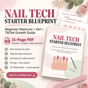 Nageltekniker för nybörjare, manikyr- och gelguide för nybörjare (digital nedladdning)