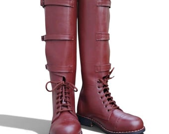 Botas de cuero M40 de caballería estadounidenses hechas a mano - Botas de montar de oficial de estilo vintage para hombre