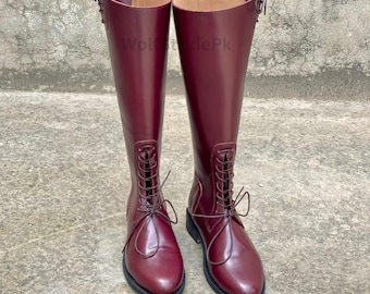 Handmade Leather Riding Boots – WWI Officer Style, Equestrian, Reenactment Footwear