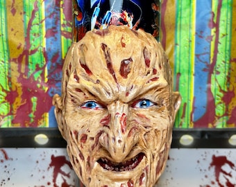 Freddy Krueger Tumbler With REMOVABLE 3d Head Tumbler Sleeve