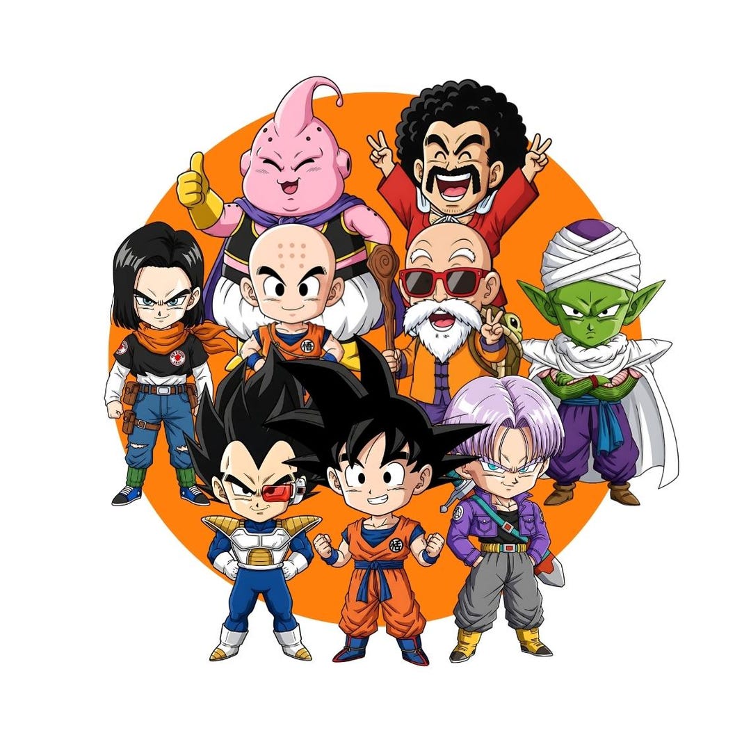 Dragon Ball Z Clipart Bundle | 9 Chibi Anime PNG | Goku, Vegeta, Trunks ...