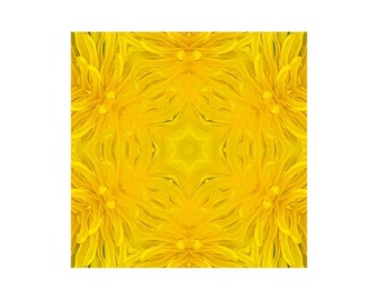 Magical Dandelion Nature Kaleidscope 5x5in Archival Print on 8x10in Archival Paper