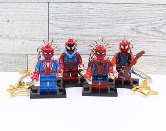 Custom Made Keychain - &quot; We salute you, Hobie !! &quot; Multiverse Spiderman for Super Hero Movie Fans