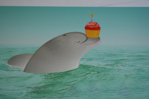 Carte De Voeux De Joyeux Anniversaire De Dauphin Etsy