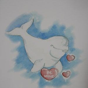 Carte de Saint-Valentin Beluga - Soyez à moi - Carte Joyeuse Saint-Valentin