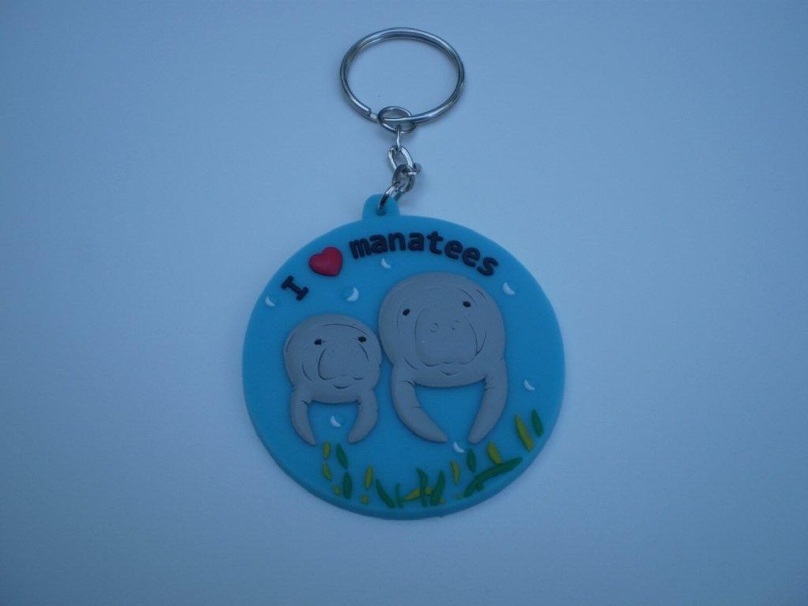 I Love Manatee Key Chain W/mom and Calf and Sea Grass Etsy