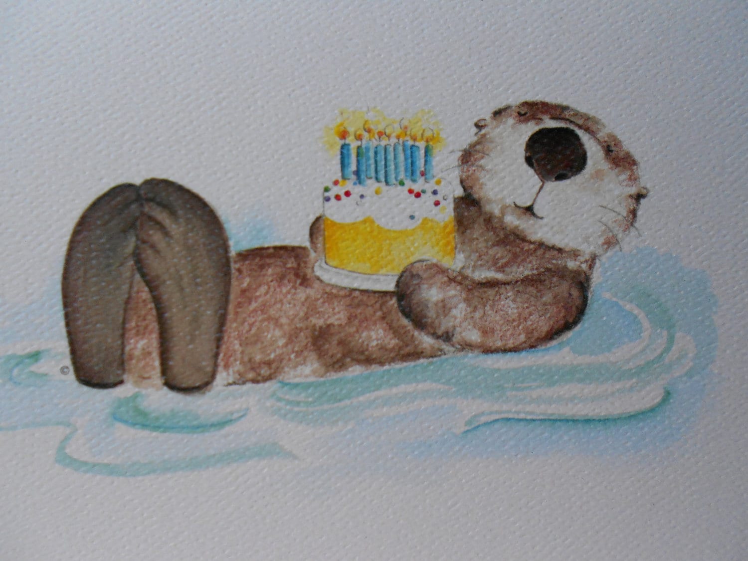 Loutre De Mer Joyeux Anniversaire Carte De Vœux Etsy France