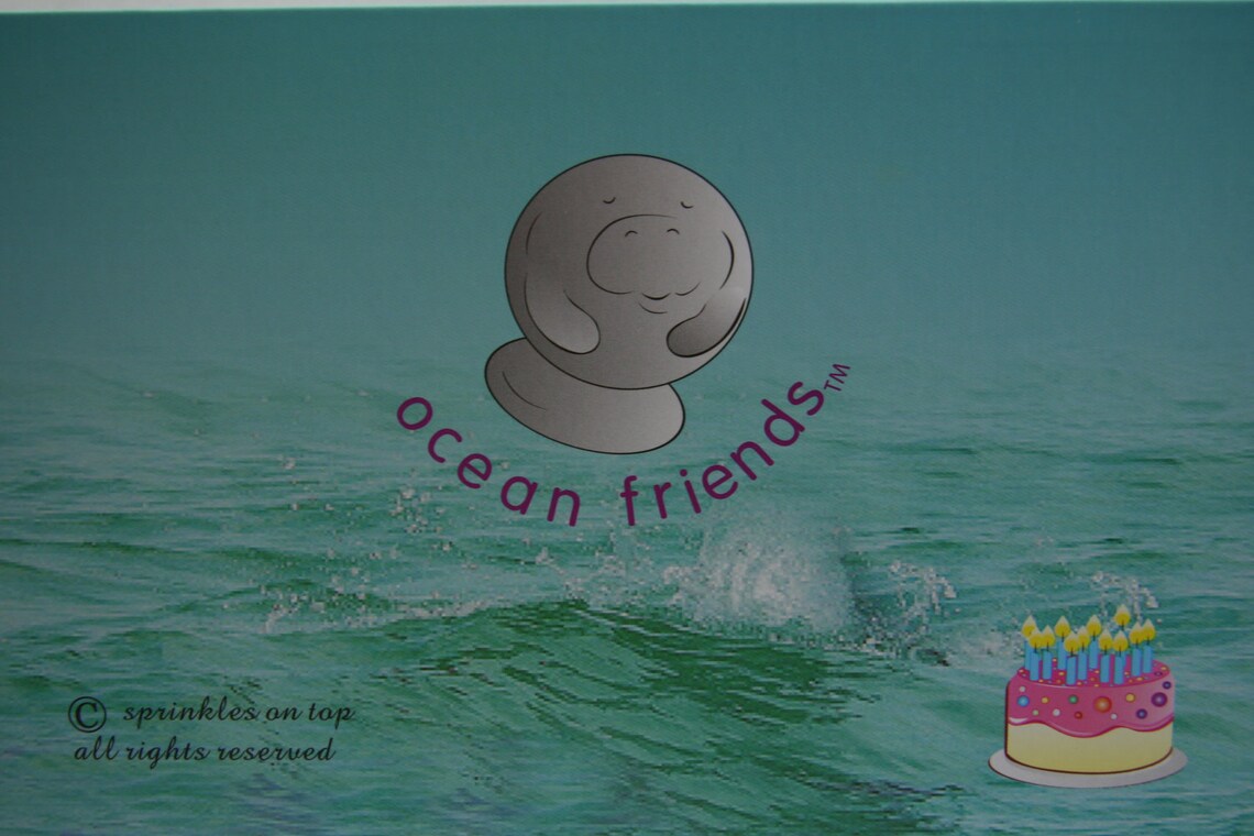 Manatee Holding Cupcake Happy Birthday Greeting Card - Etsy
