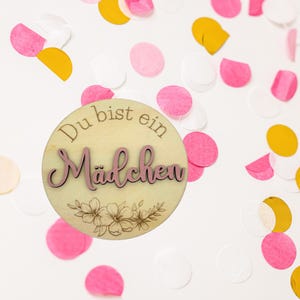 Geschlecht verkünden Karte aus Holz 3D Es wird ein Junge Babyparty Babyshower 3D Effekt Babybauchshooting