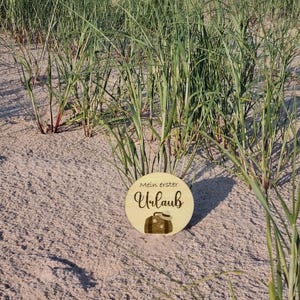 Meilensteinkarte "Mein erster Urlaub" für den ersten Urlaub, Geschenk, Andenken für Fotos Baby Meilensteine erstes Lebensjahr Holz Koffer
