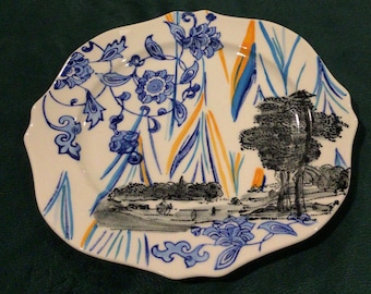 Wonderful Grayson DeVere Australia Decorative Salad Plate- Fine China Hand Painted for Anthropologie. Plate is 8” across with .8” depth.
