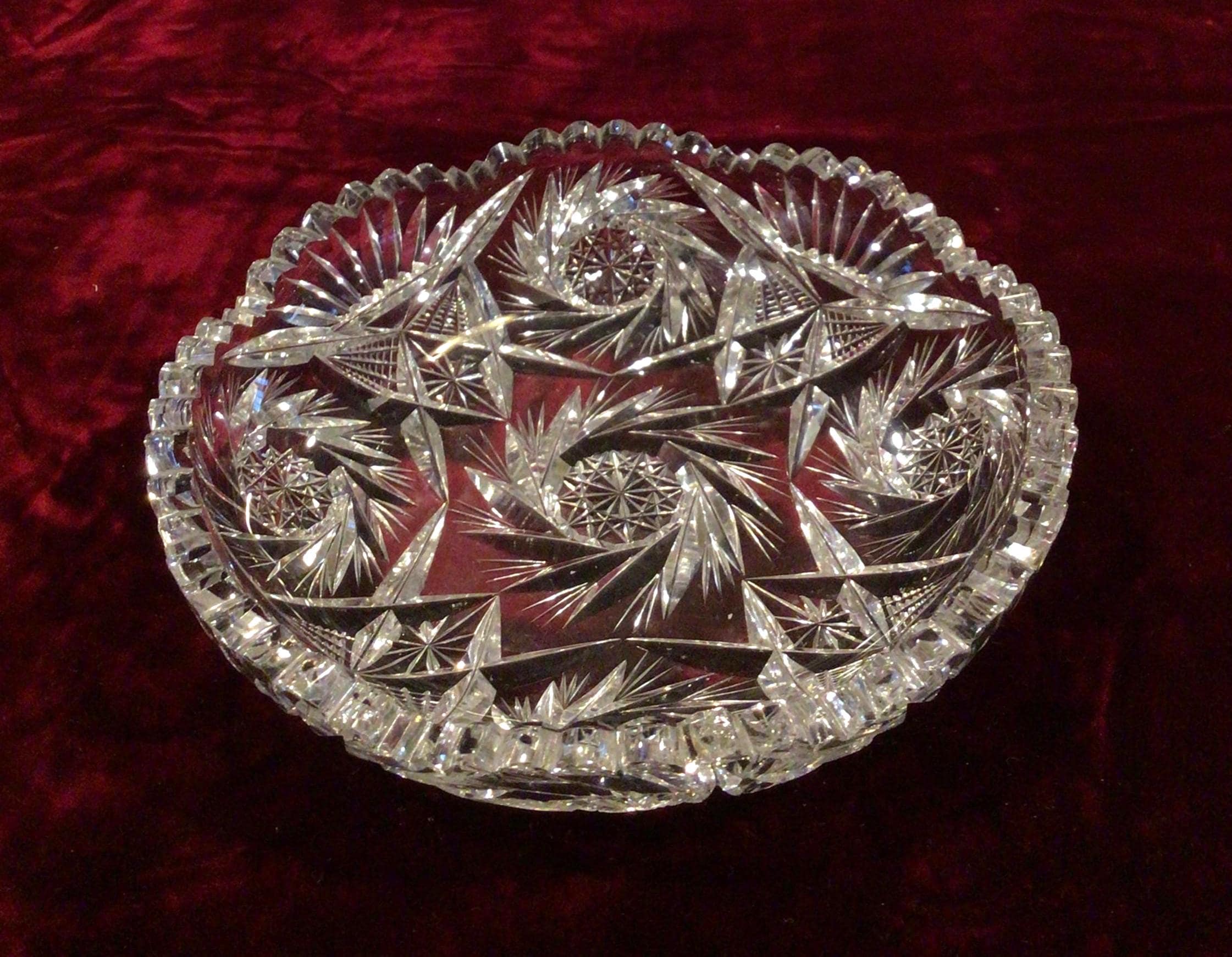 Antique Crystal Bowl - Etsy