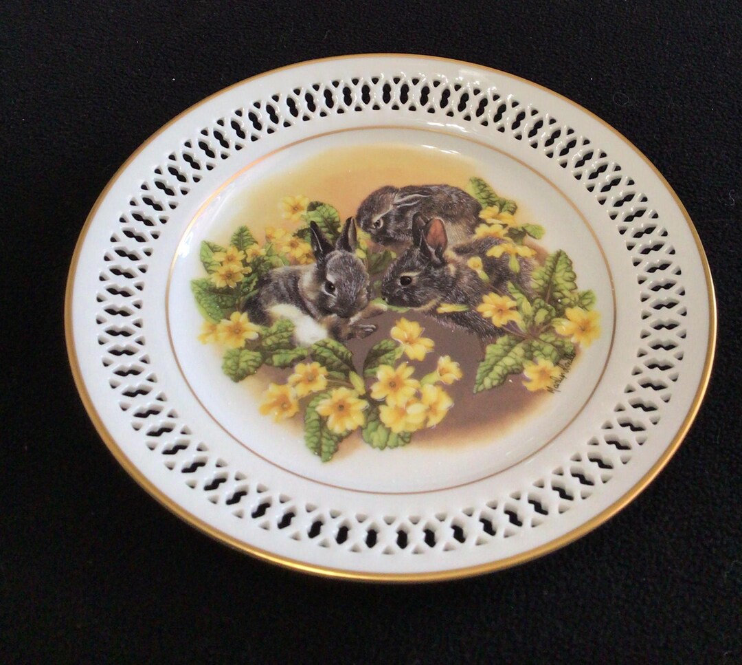Vintage Reticulated Rabbit Plate by Bing & Grondahl- “the Bunnies ...