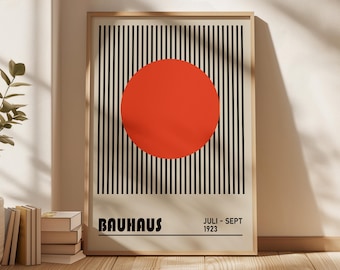Bauhaus Red Dot Art Print: Mid-Century Modern Wall Art