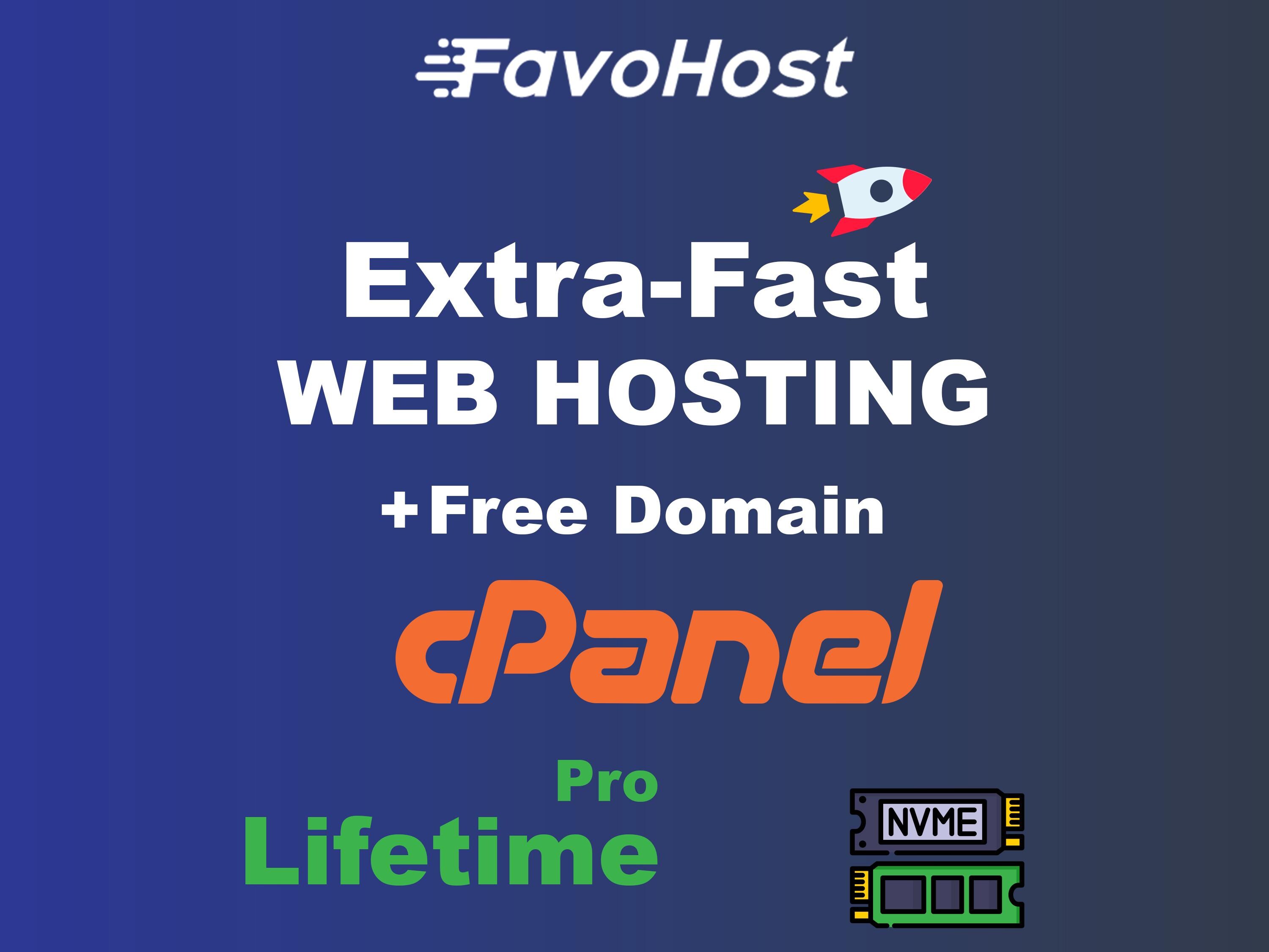 Web hosting a vita: SSD NVMe da 25 GB, cPanel, plugin Pro, dominio gratuito