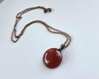 Carnelian Necklace Pendant Handmade Gemstone Jewelry Carnelian Pendant