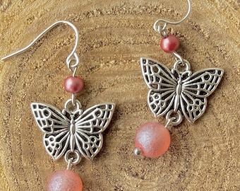 Pendientes de mariposa hechos a mano, colgantes, estilo bohemio, únicos