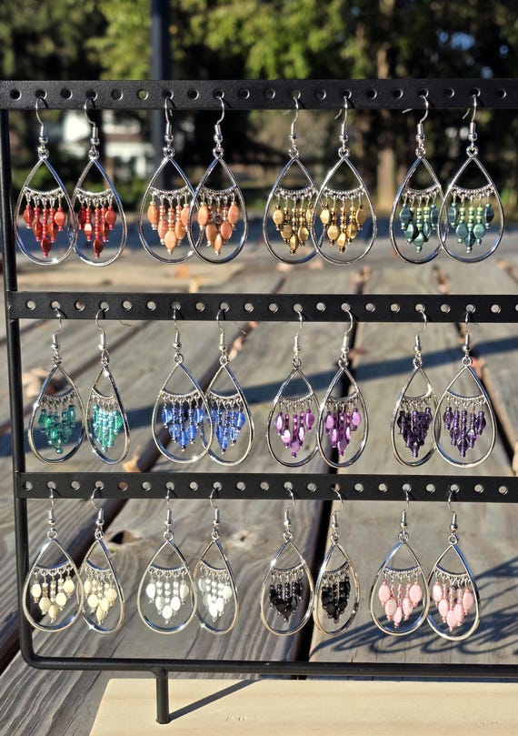 Handmade Chandelier Earrings Multiple Colors Dangle Earrings Unique Designs