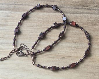 Pulsera de jaspe brechado Pulsera de jaspe hecha a mano Joyería de piedras preciosas únicas