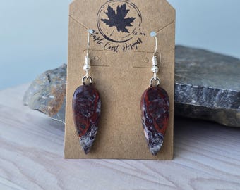 Pendientes de ágata con encaje loco, joyería hecha a mano con piedras preciosas, diseño rústico único.
