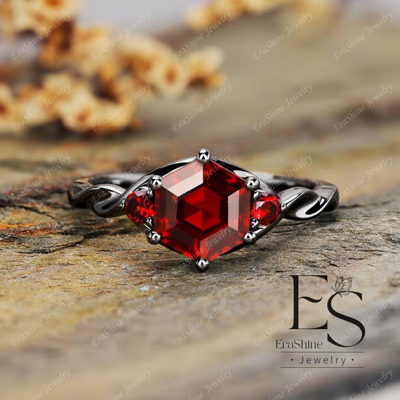 Piedras Preciosas Anillo Con Piedra Rubi Anillo De Rubí Natural De