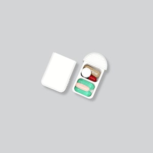 Organizador de comprimidos com 2 compartimentos – para manhã e noite, organizador diário compacto, 49 cores.