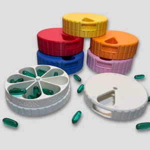 Pastillero semanal magnético personalizado – compacto, fácil de abrir, ecológico y ligero para vitaminas y medicamentos