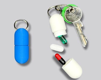 Pillendose Schlüsselanhänger Large – 50 % mehr Fassungsvermögen, 49 Farben