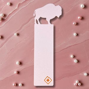 Bison Bookmark – Elegant, Luxurious, 3D Printed, Unique Reading Accessory | Pastel Pink & Copper Gold – Deluxe Edition