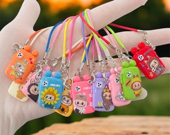 Miniature Phone for Dolls Barbie Blythe Dollhouse Accessory with Strap The Monster