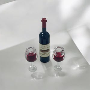 Wein Flasche mit 2 Gläsern Set Puppenhaus Miniatur Dekoration Zubehör 1:12 Maßstab