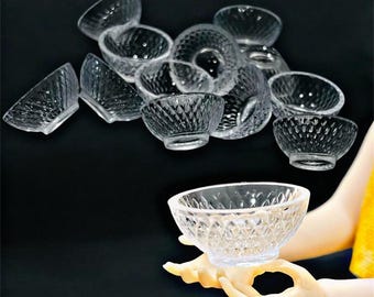 Miniature Crystal Bowl – 1:12 Scale Dollhouse Accessory High-Transparency Resin - Mini Tableware