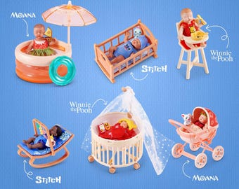 My Mini Baby Zuru Disney Series Collectible Mini Doll – Pick Your Favorite Items Inspired By Characters Winnie the Pooh, Stitch and Moana