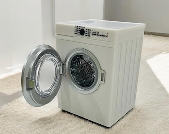 Dollhouse Washing Machine Spinning Drum Rechargeable Miniature Furniture Laundry Room Decoration