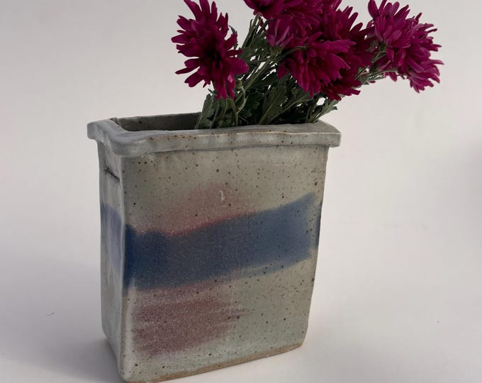Hand Built Square Stoneware Vase