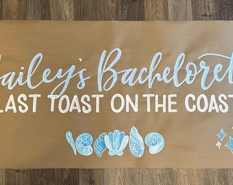 CUSTOM hand-painted event banner, engagement party, bachelorette