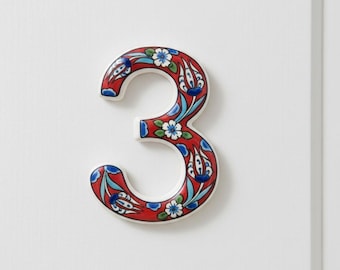 Handmade Ceramic House Numbers:Modern Address Sign,