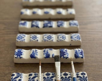 Pinsel Ablage, Handgefertigte Keramik Pinsel Ablage für Maler und Künstler