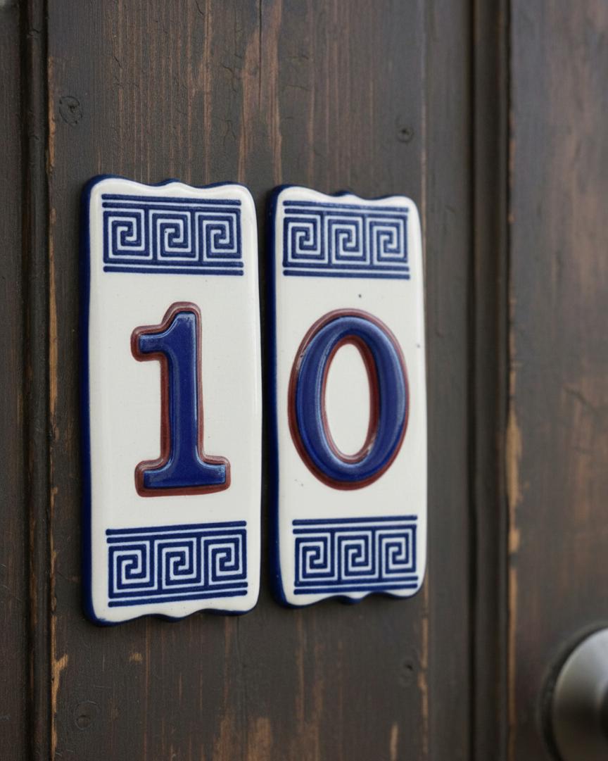 Tile House Numbers in Frame - UK