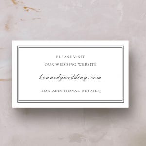 Elegante kaartsjabloon trouwwebsite met klassieke rand [bewerkbare sjabloon kaart van 3,5 x 2 insteekkaart], Instant Download, Canva