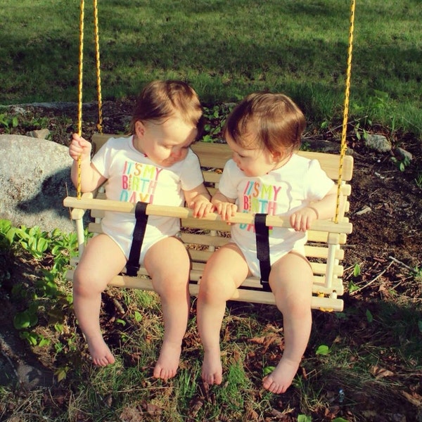 Rope tree swing for two / toddlers / children / twin gift