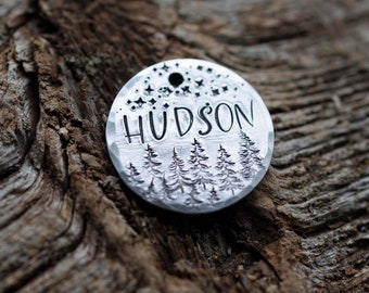 Trees and Stars Dog Tag