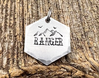 Personalized Dog ID Tag For Dogs With Mountains