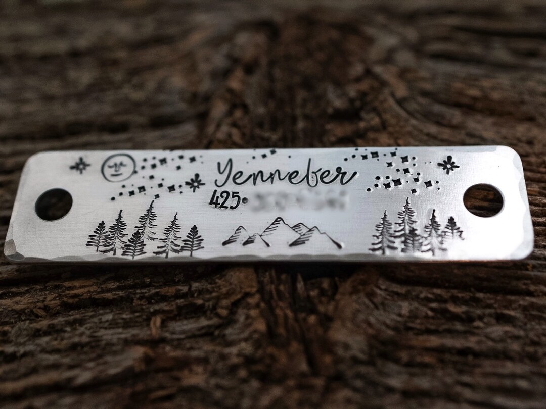 Rivet Nameplate for Dog Collar, ID Plate for Dog Collar, Custom Dog
