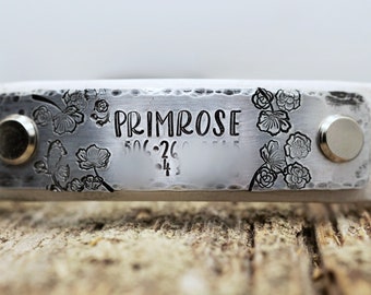 Rivet Nameplate for Dog Collar, ID Plate for Dog Collar, Custom Dog Nameplate, Hunting Dog Nameplate, Collar ID Nameplate, Flower Dog Collar