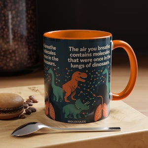 Science Coffee Mug Gift Dinosaur Molecule Chemistry Teacher Mug Paleontology Gift Scientist Tea Cup STEM Student Coffee Lover College Gifts