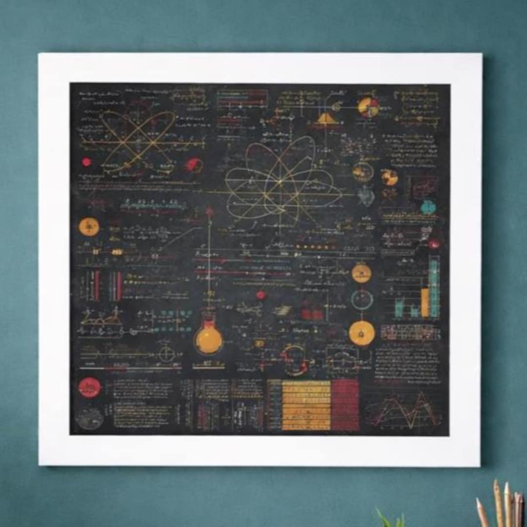 Science Wall Art Print Physics Math Poster Teacher Gift for Science ...