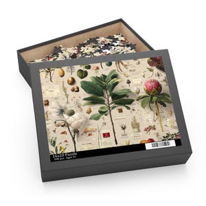 Plant Puzzle Educational Leafy Flower Jigsaw Botany Gift Vintage Science Gift for Nature Lovers STEM Kids Biology Nerds Academic Cottagecore